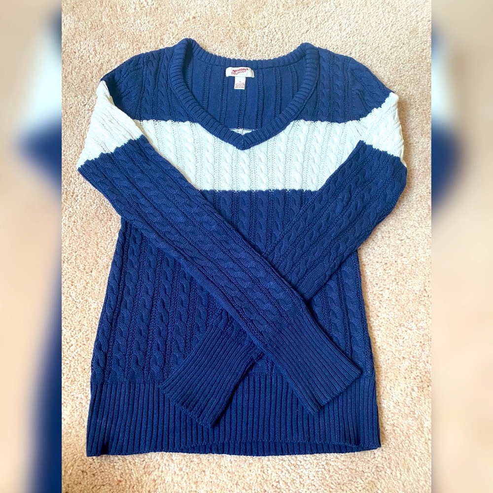 Navy and White Sweater